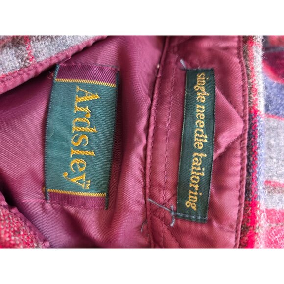 Ardsley Mens XL Plaid Flannel Wool Shirt With Single Needle Tailoring - Picture 5 of 8